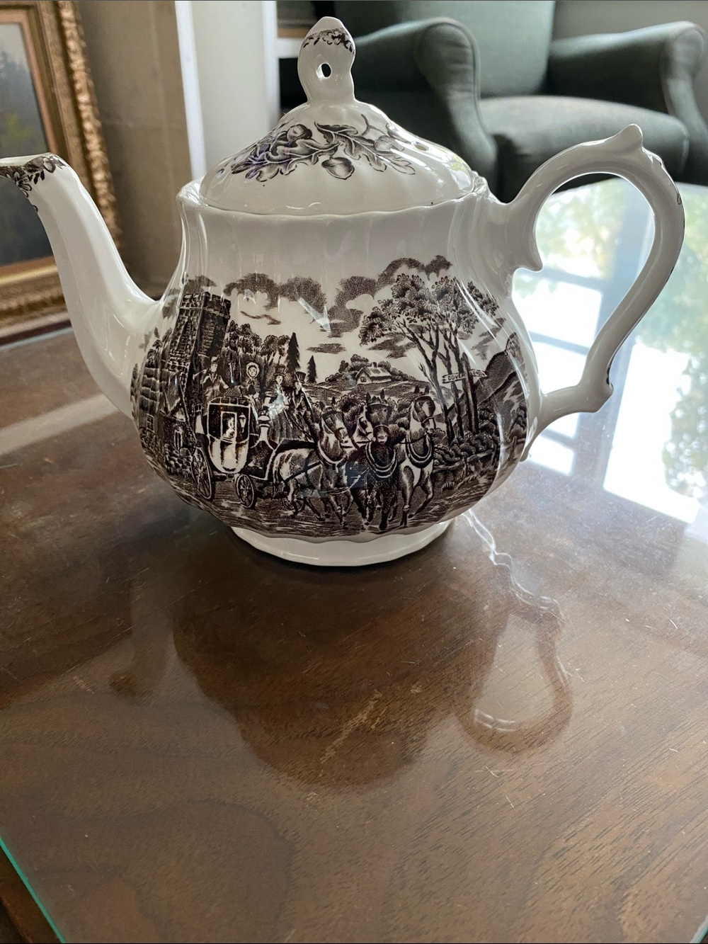 Vintage Myott Brown Royal Mail Staffordshireo Teapot Like New!